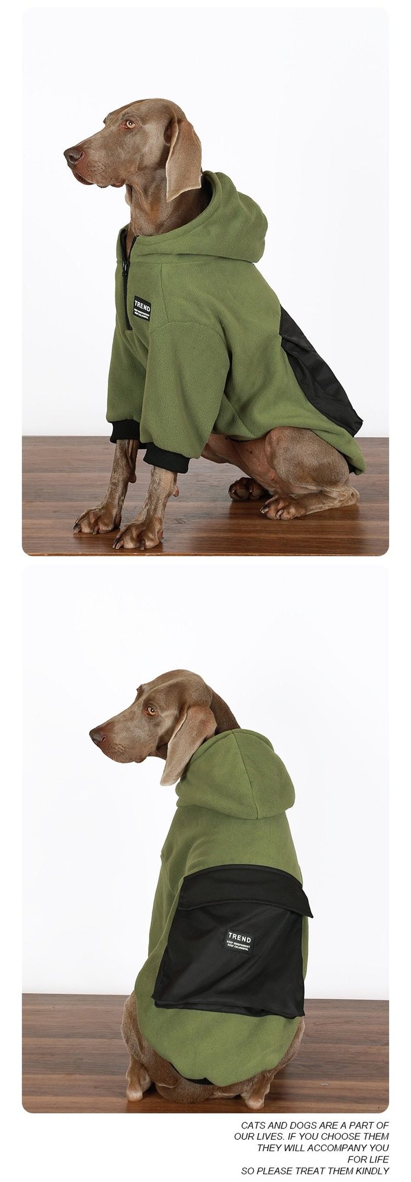 STAYPAW Thermal Fleece Dog Jacket Warm Winter Coat for Medium & Large Dogs - Detail 3