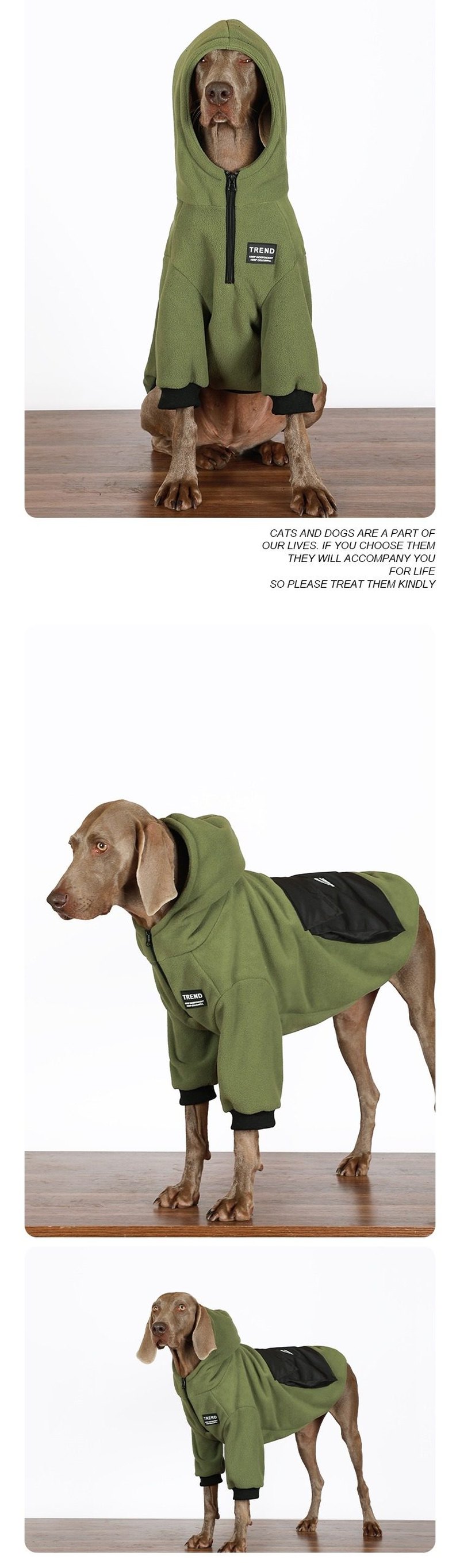STAYPAW Thermal Fleece Dog Jacket Warm Winter Coat for Medium & Large Dogs - Detail 5