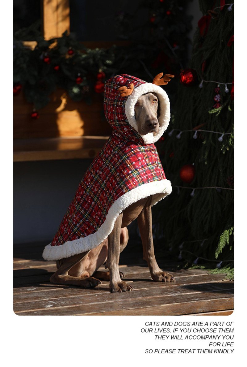 STAYPAW Dog Christmas Cloak, Warm Fleece-Lined Holiday Cape for Large Dogs - Detail 5