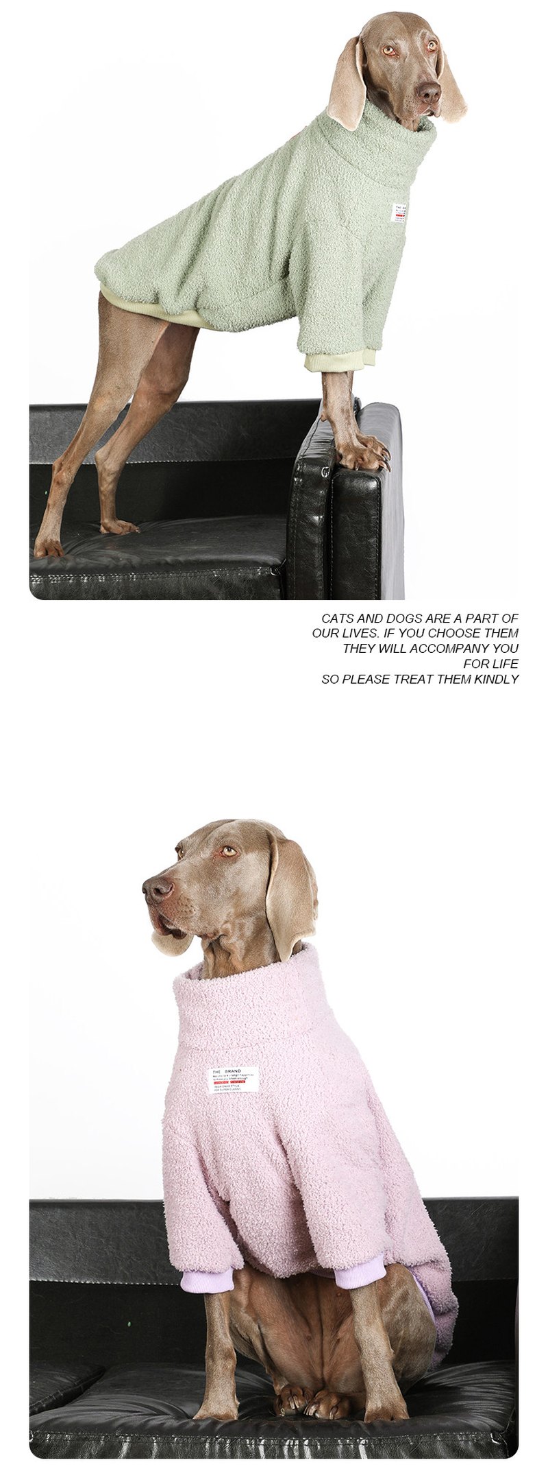 STAYPAW Warm Winter Fleece Dog Jacket Thickened Cold Weather Coat for Large Dogs - Detail 5