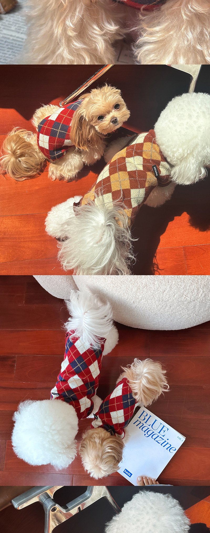 STAYPAW Classic Plaid Knit Dog Sweater for Small Dogs and Cats, XXS-XXL - Detail 5