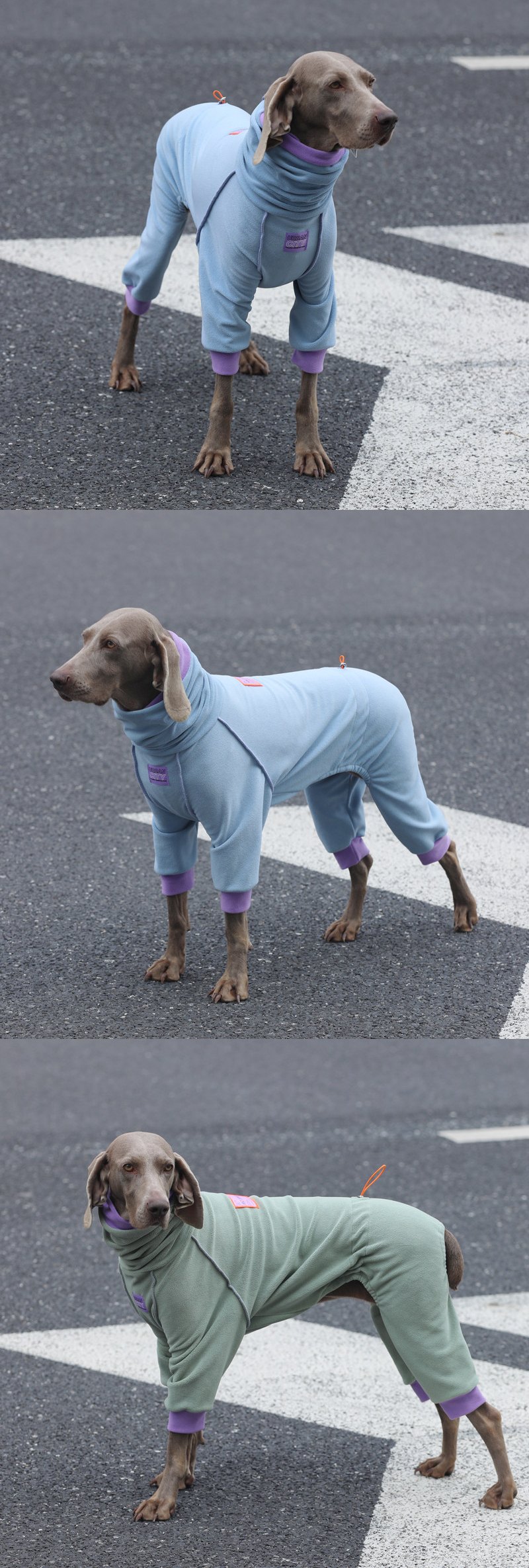 STAYPAW Thermal Fleece 4-Legged Dog Jumpsuit Winter Pajamas for Large Dogs - Detail 4