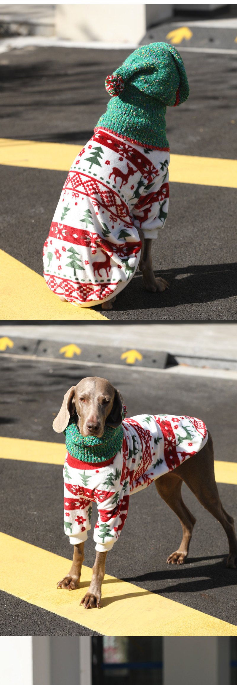 STAYPAW Large Dog Winter Fleece Pajamas Warm Thermal Holiday Bodysuit - Detail 3