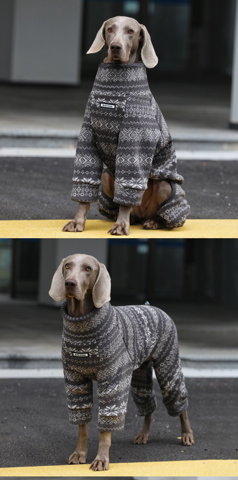 STAYPAW Large Dog Winter Thermal Fleece Bodysuit Warm Cold Weather Coat - Detail 1