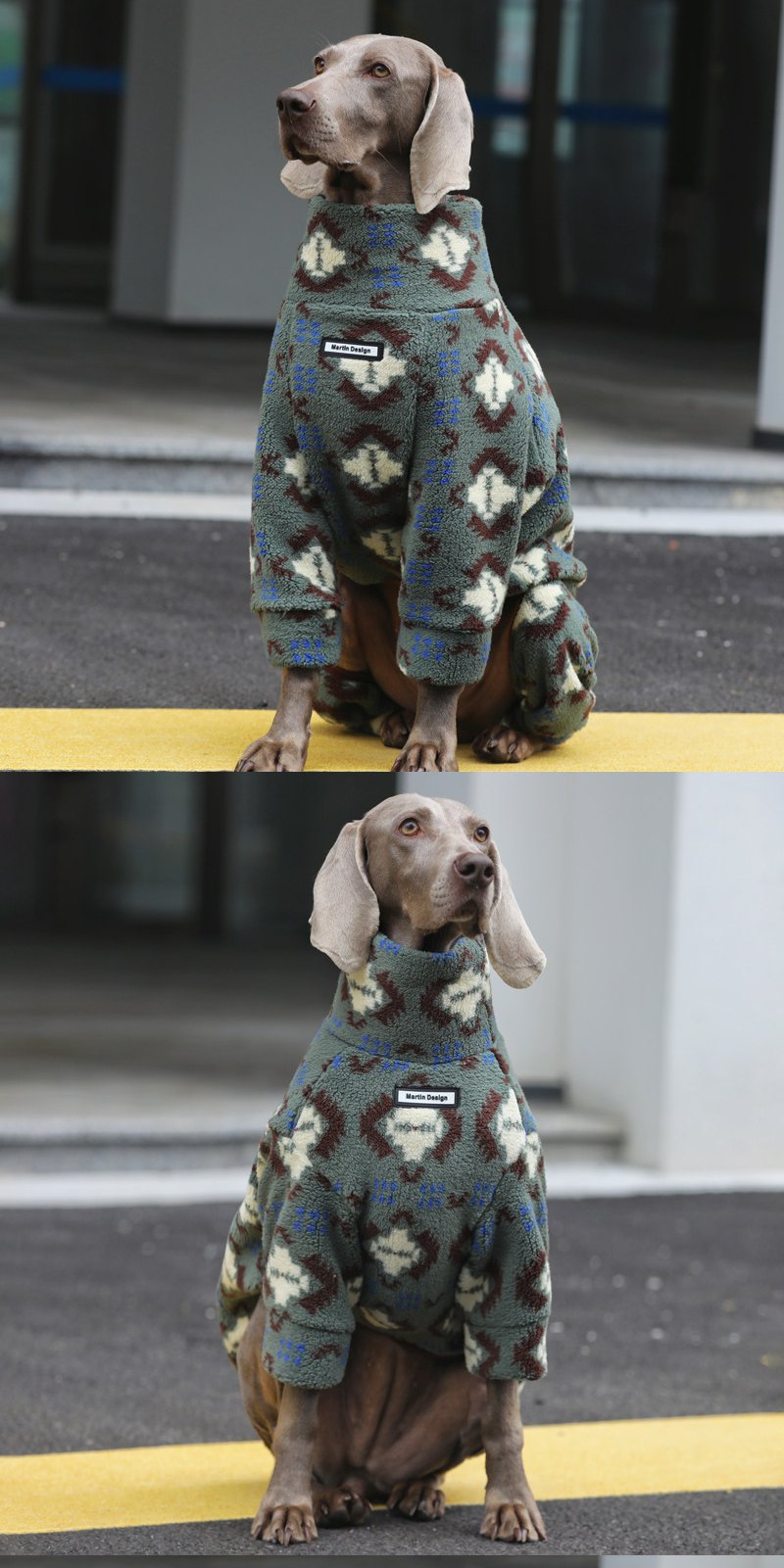 STAYPAW Double-Sided Fleece Dog Pajamas Warm Winter Bodysuit for Large Dogs - Detail 3