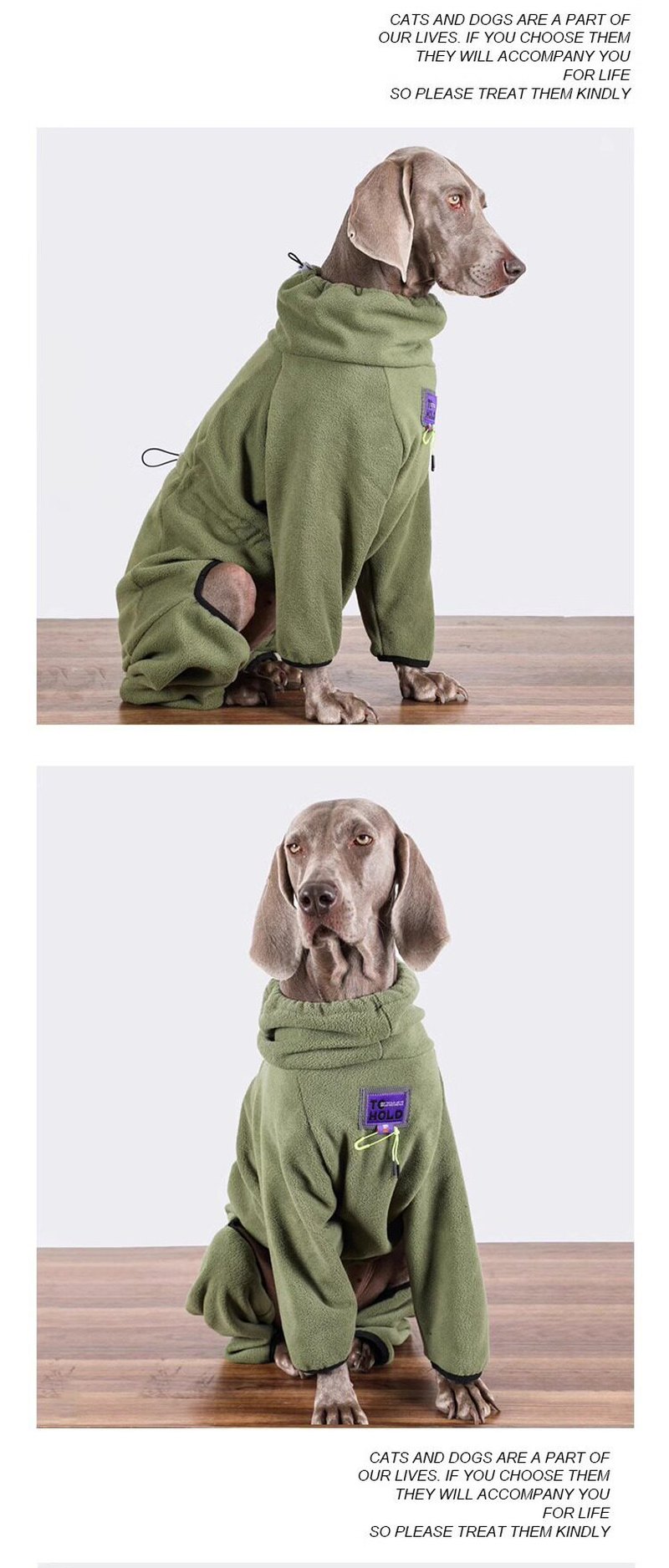 STAYPAW Large Dog Winter Jumpsuit Warm Fleece Lined Full Body Coat Sizes 7-12 - Detail 5