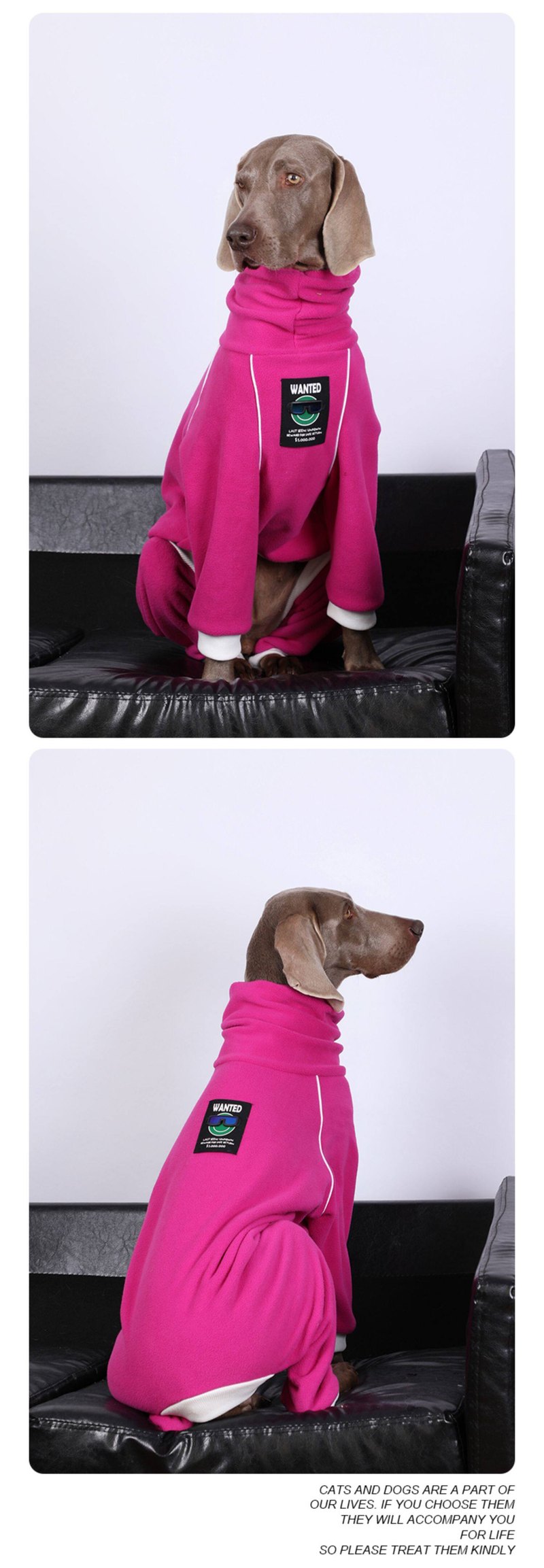 STAYPAW Thermal Fleece Full-Body Dog Coat Winter Warm Four-Legged Pajamas - Detail 3