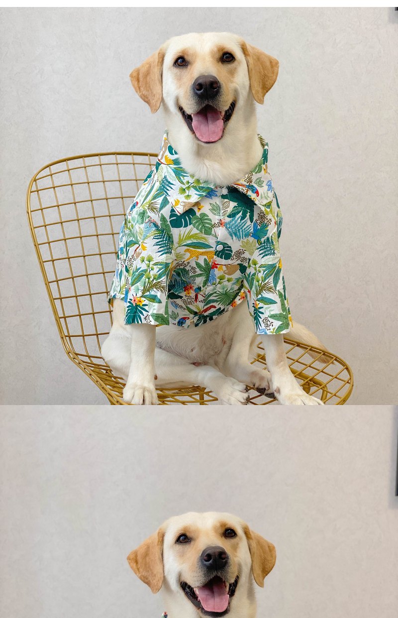 STAYPAW Breathable Tropical Dog Hawaiian Shirt Lightweight Sun & Rain Protection - Detail 2
