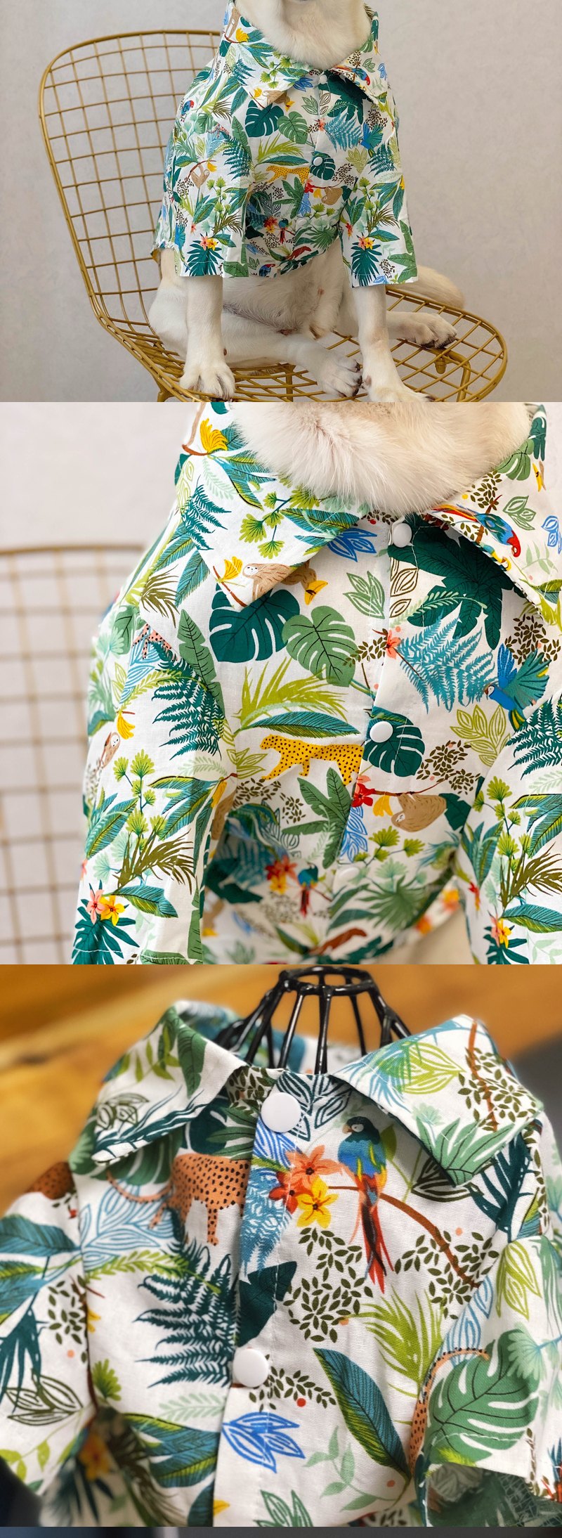 STAYPAW Breathable Tropical Dog Hawaiian Shirt Lightweight Sun & Rain Protection - Detail 3