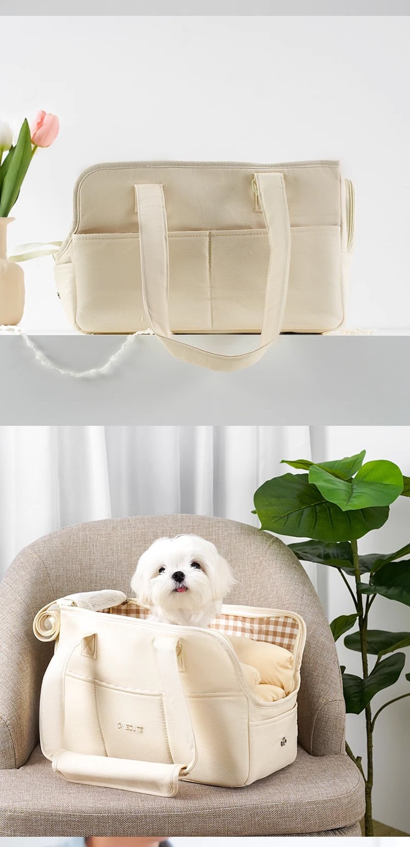 STAYPAW Canvas Pet Carrier Bag for Cats and Small Dogs, Portable Tote & Crossbody - Detail 6