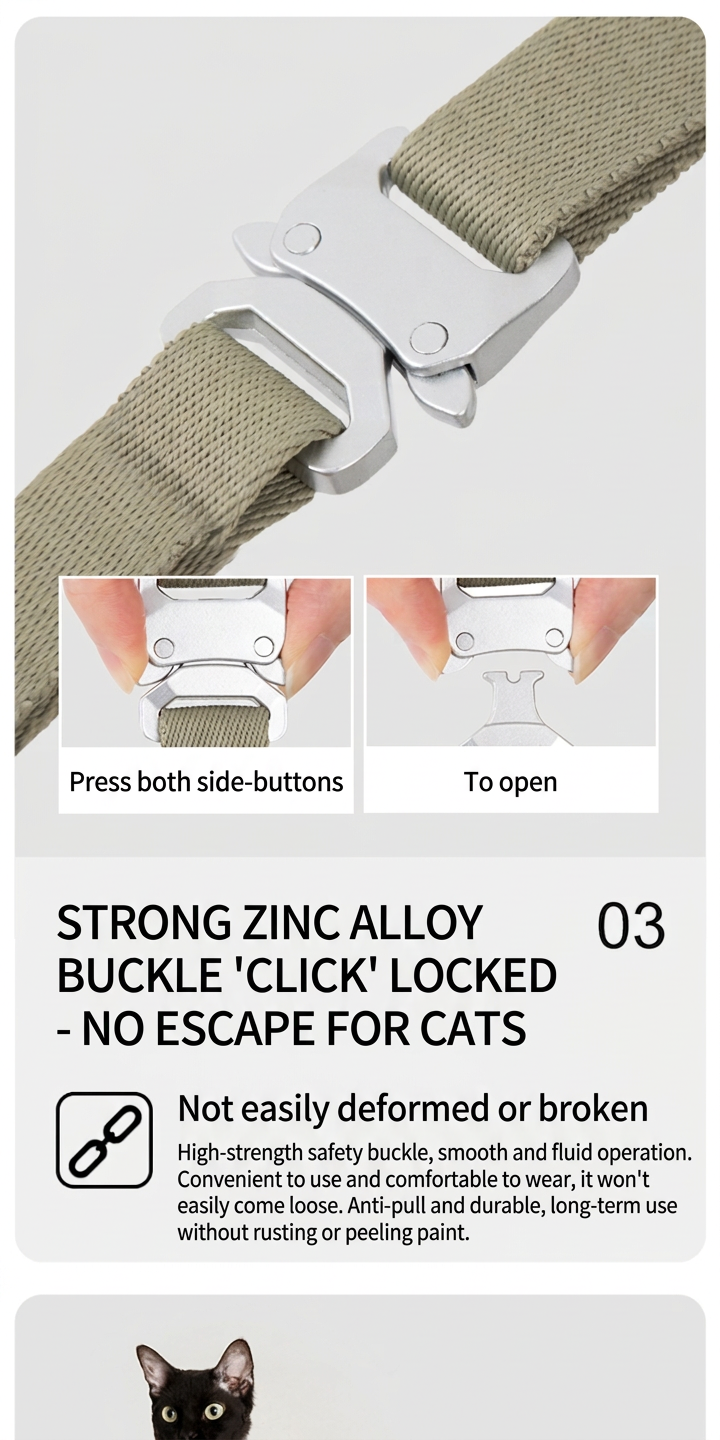 STAYPAW x HiDREAM Escape-Proof Cat Harness and Leash Set, Ultra-Lightweight Adjustable I-Shaped Vest - Detail 9