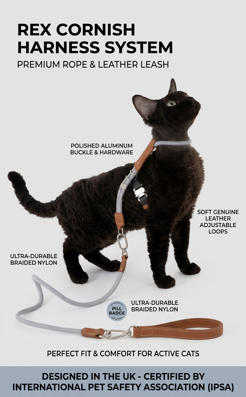 STAYPAW x HiDREAM Escape-Proof Cat Harness and Leash Set, Ultra-Lightweight Adjustable I-Shaped Vest - Detail 24
