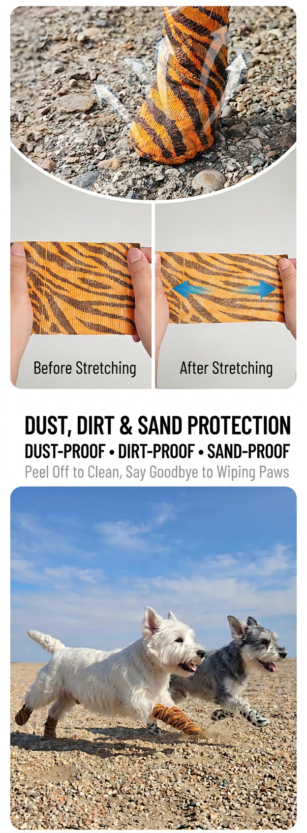 STAYPAW Breathable Elastic Self-Adhesive Pet Paw Wrap & Protective Bandages - Detail 3