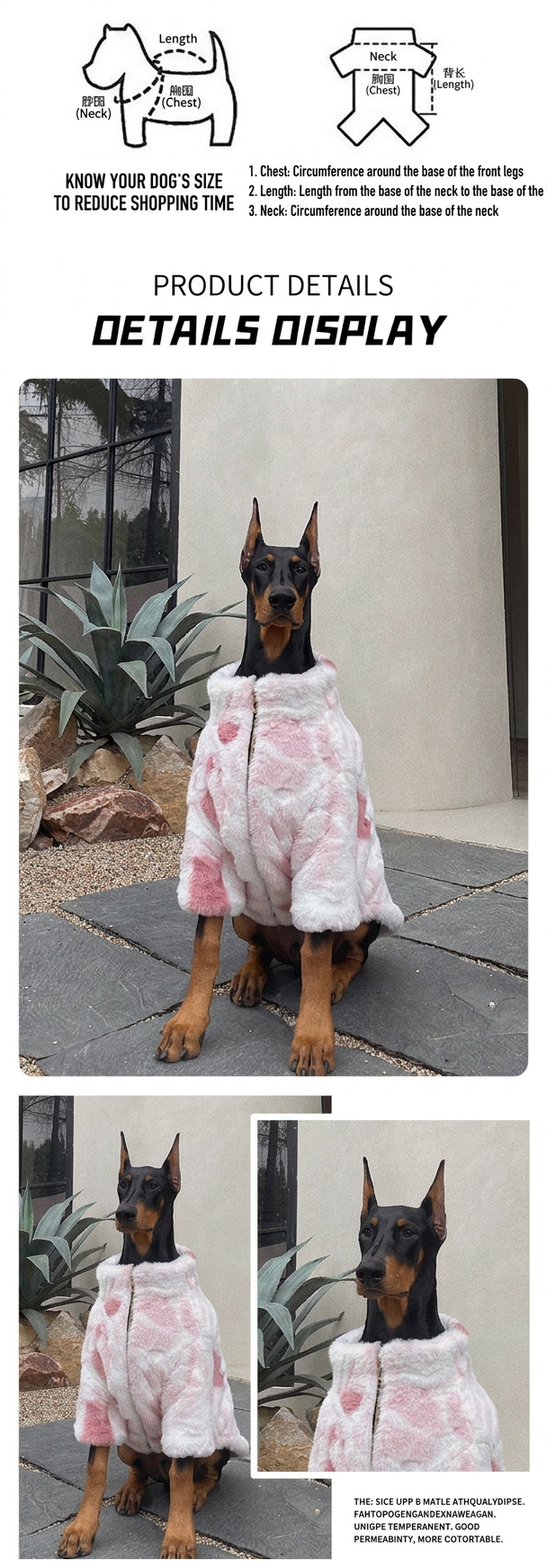 STAYPAW Large Dog Winter Warm Coat, Thickened Padded Jacket for Golden Retrievers - Detail 3