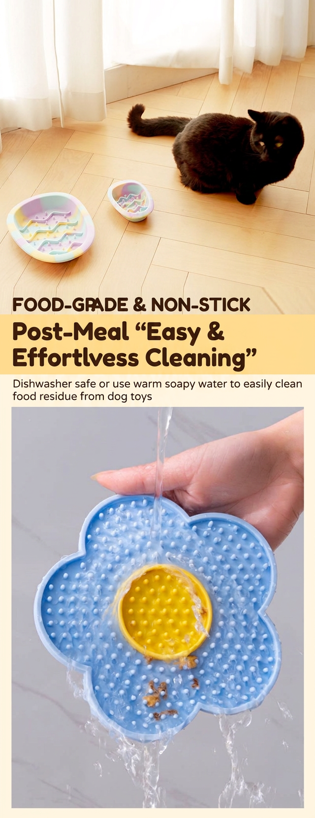STAYPAW Silicone Lick Mat & Slow Feeder Bowl for Dog & Cat Anxiety Relief - Detail 6