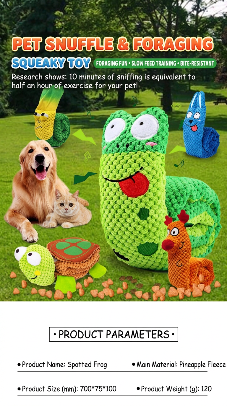 STAYPAW Interactive Squeaky Snuffle Dog Toy Roll-Up Treat Dispensing Puzzle - Detail 1