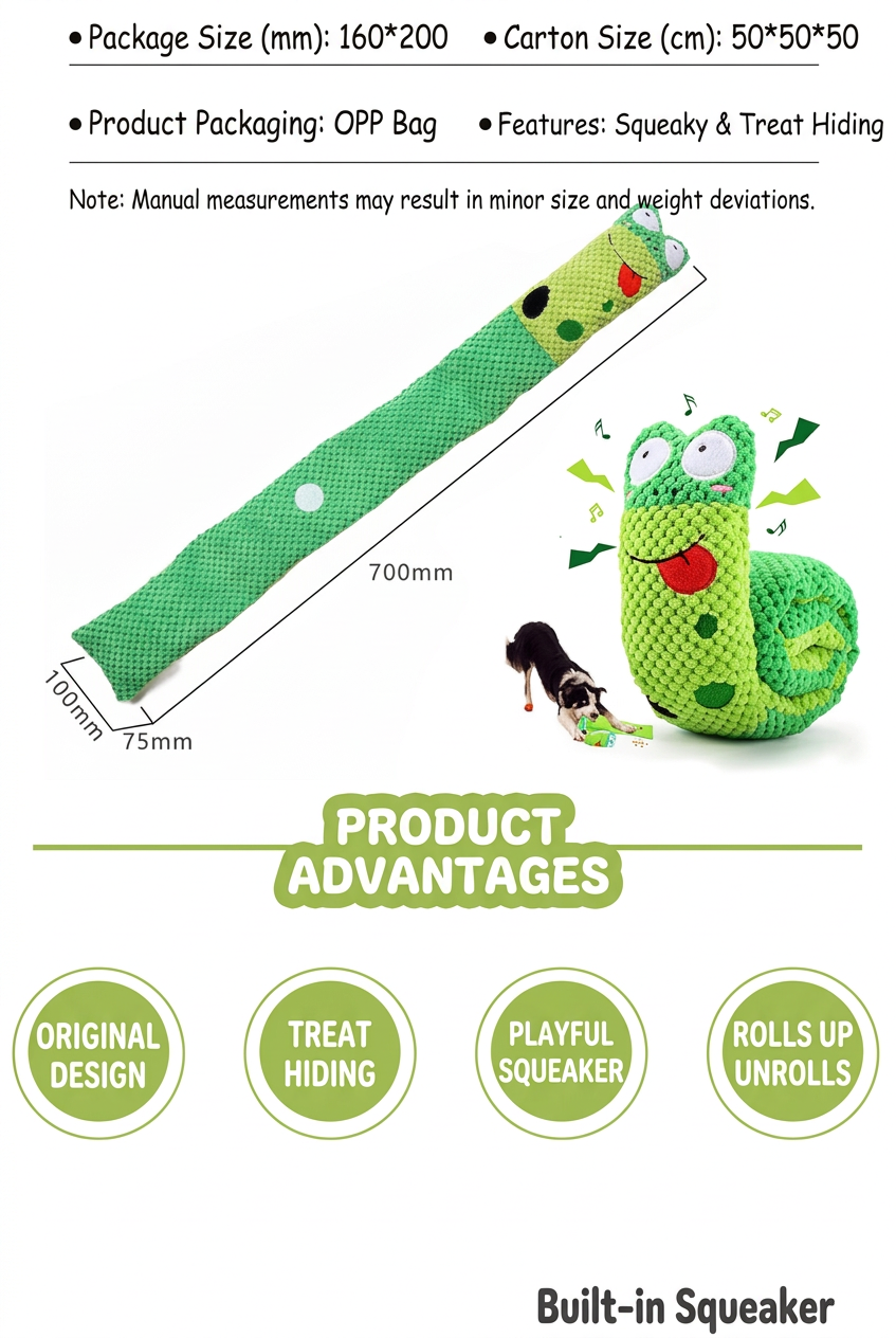 STAYPAW Interactive Squeaky Snuffle Dog Toy Roll-Up Treat Dispensing Puzzle - Detail 2