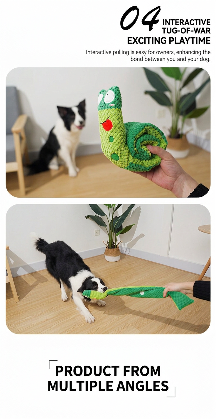 STAYPAW Interactive Squeaky Snuffle Dog Toy Roll-Up Treat Dispensing Puzzle - Detail 7