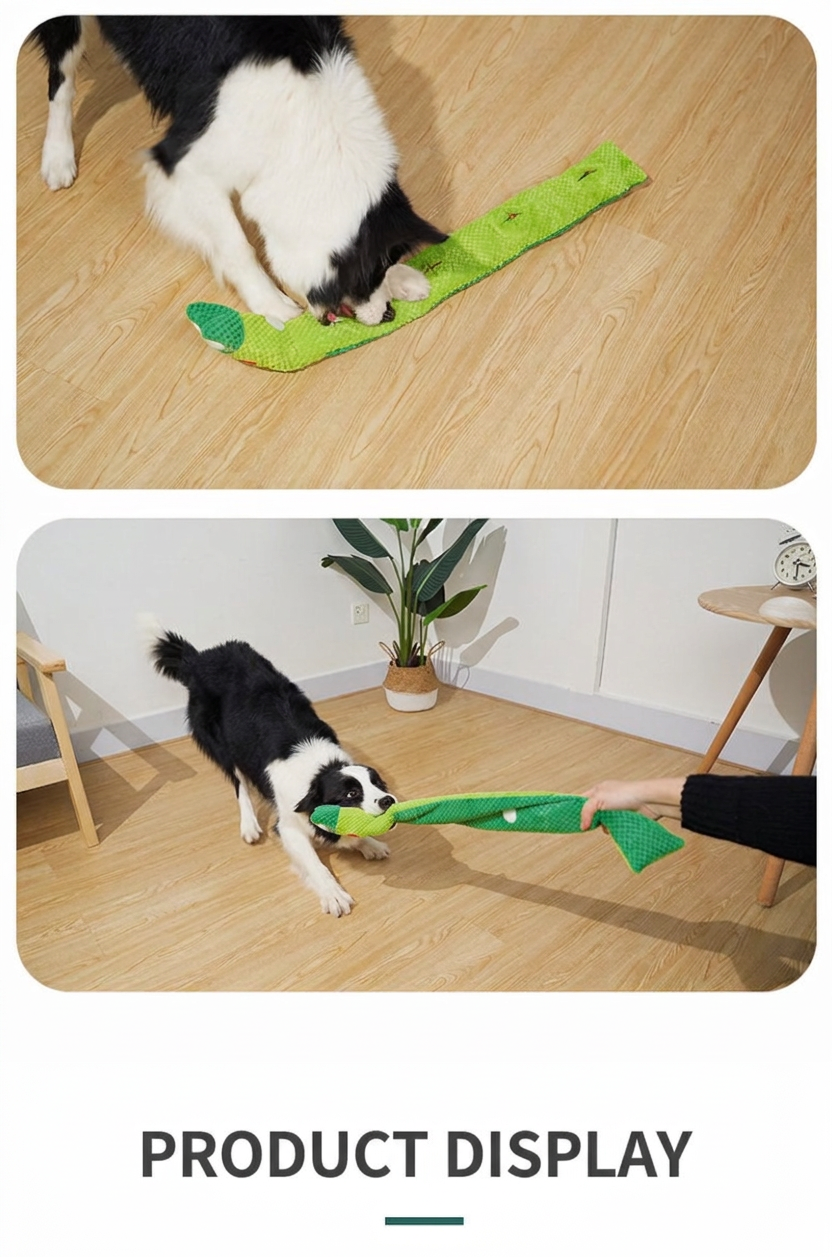 STAYPAW Interactive Squeaky Snuffle Dog Toy Roll-Up Treat Dispensing Puzzle - Detail 9