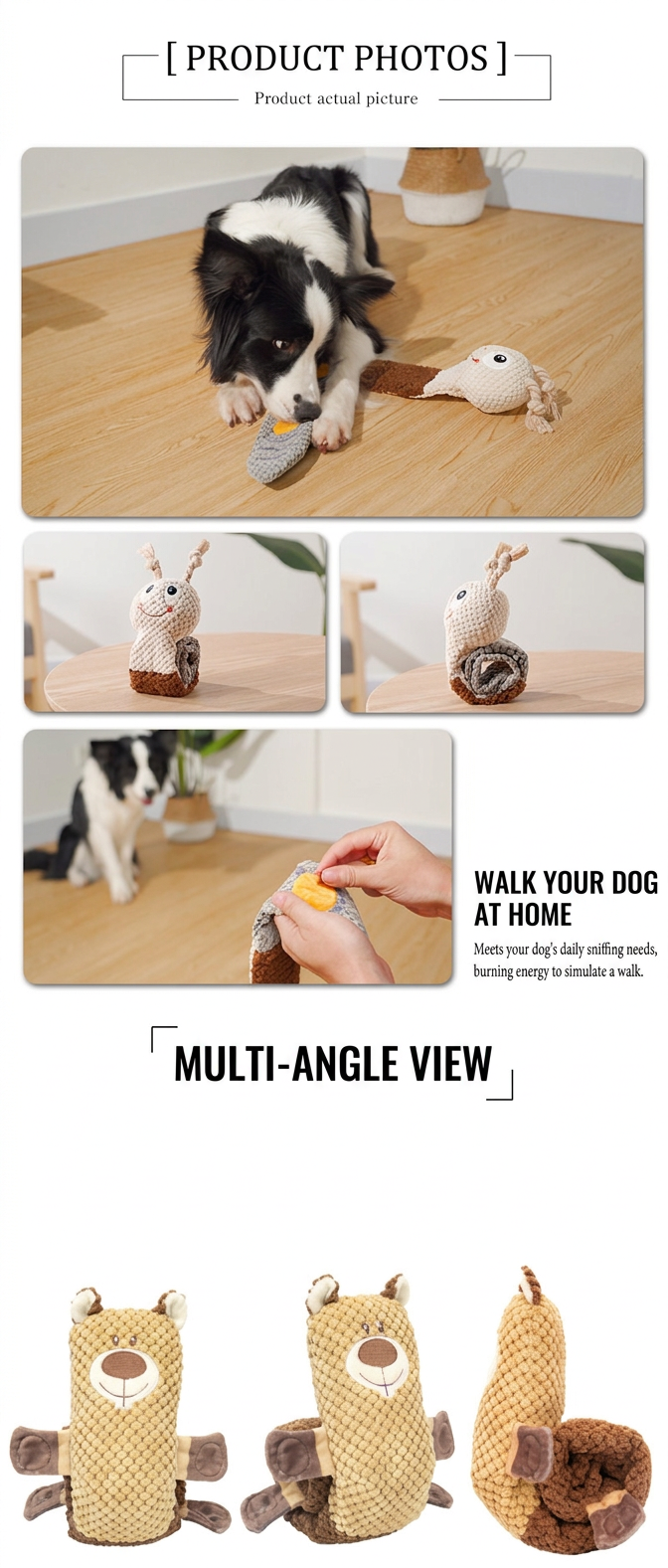 STAYPAW Interactive Squeaky Snuffle Dog Toy Roll-Up Treat Dispensing Puzzle - Detail 19