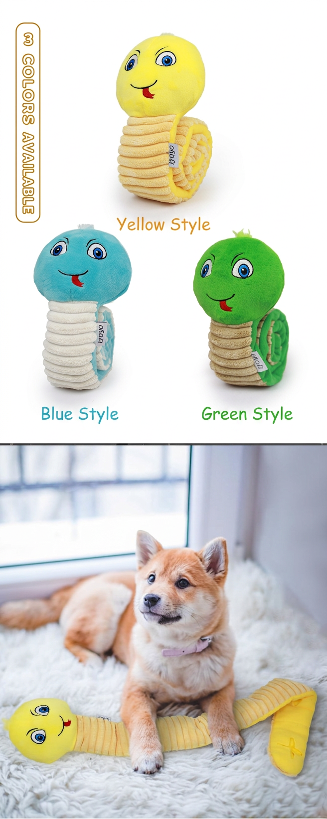 STAYPAW Interactive Squeaky Snuffle Dog Toy Roll-Up Treat Dispensing Puzzle - Detail 23