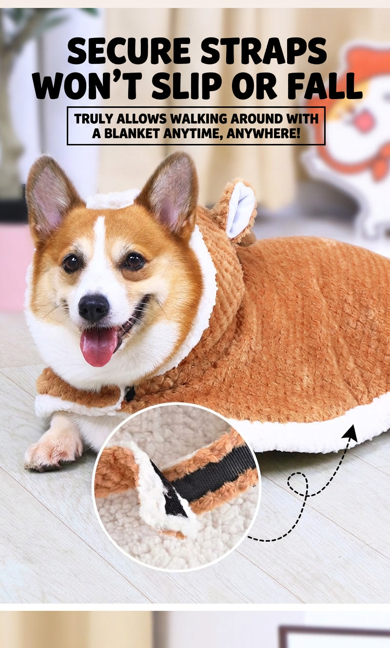 STAYPAW Festive Elk Dog Cape Robe Soft Fleece Winter Blanket Coat - Detail 5