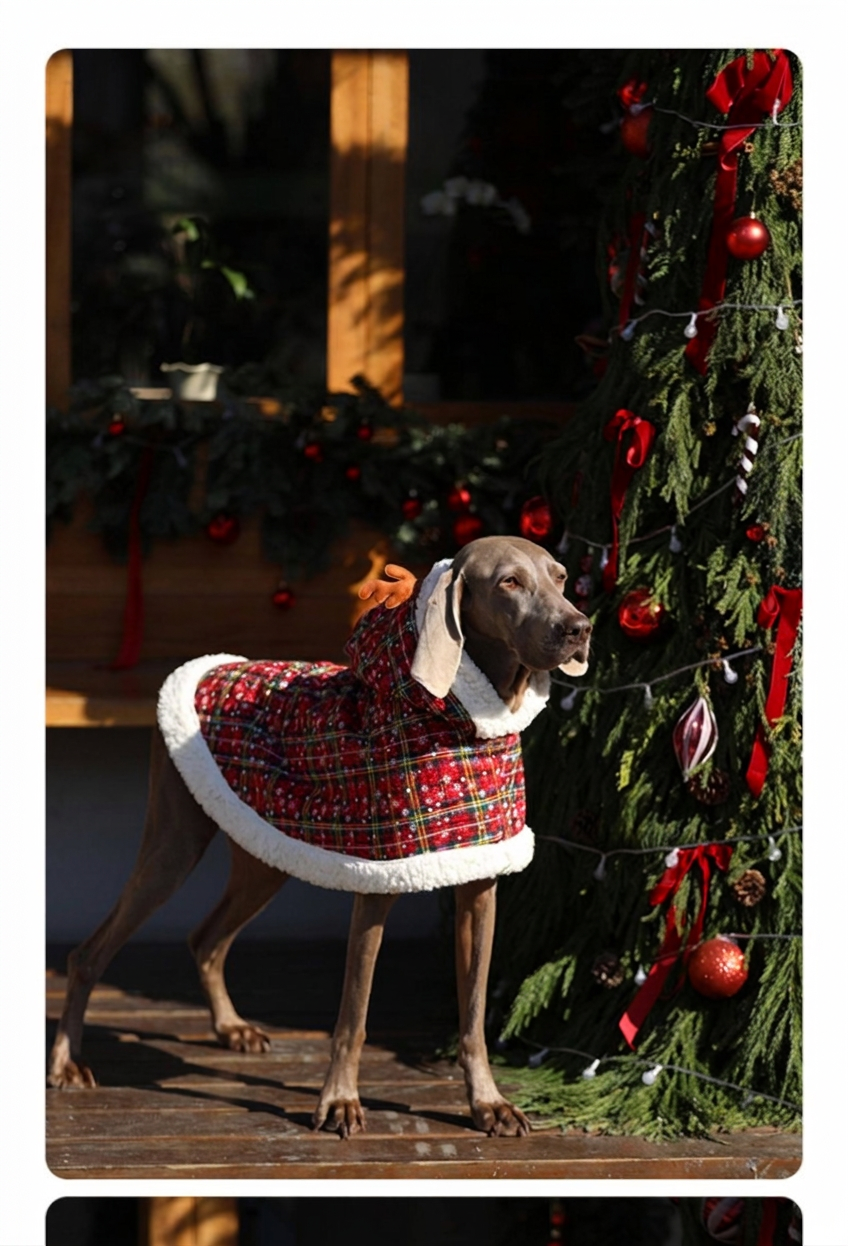 STAYPAW Dog Christmas Cloak, Warm Fleece-Lined Holiday Cape for Large Dogs - Detail 4