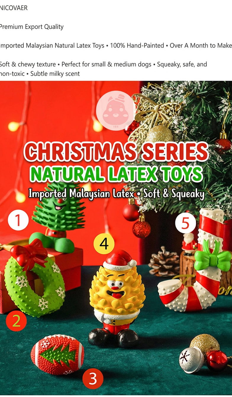 STAYPAW Squeaky Latex & Plush Dog Toys, Boredom Relief Chew Toys for Small Dogs - Detail 1