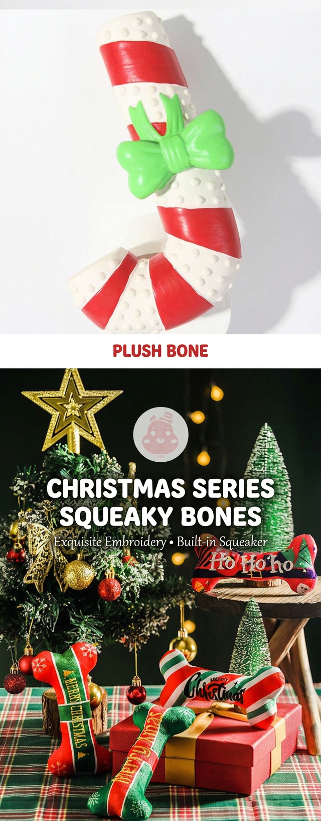 STAYPAW Natural Latex Squeaky Dog Chew Toys, Festive Teething Fetch Toys - Detail 6