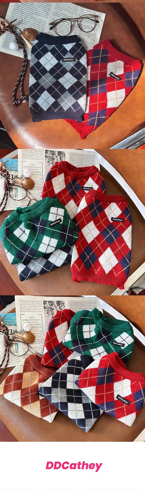 STAYPAW Classic Plaid Knit Dog Sweater for Small Dogs and Cats, XXS-XXL - Detail 9