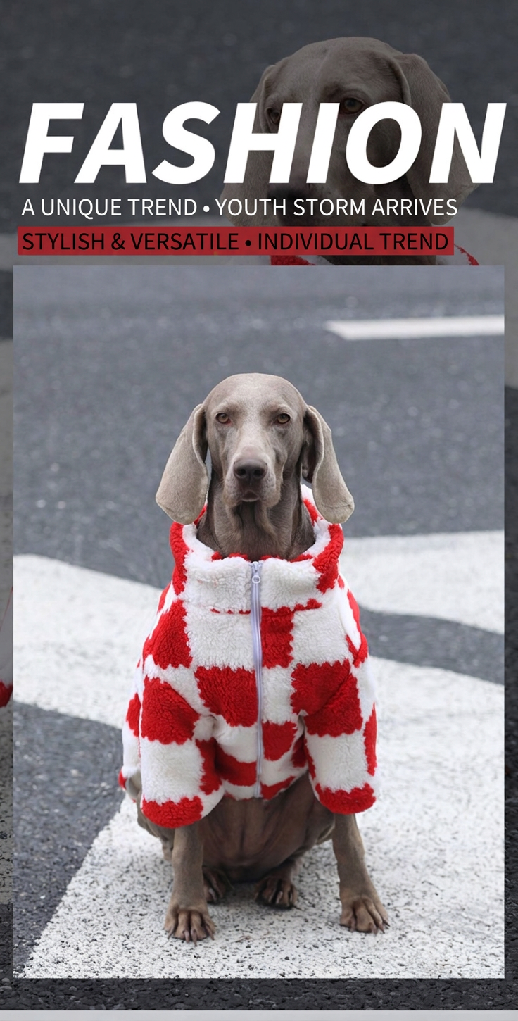 STAYPAW Winter Sherpa Padded Dog Coat Festive Warm Fleece Jacket for Dogs - Detail 1