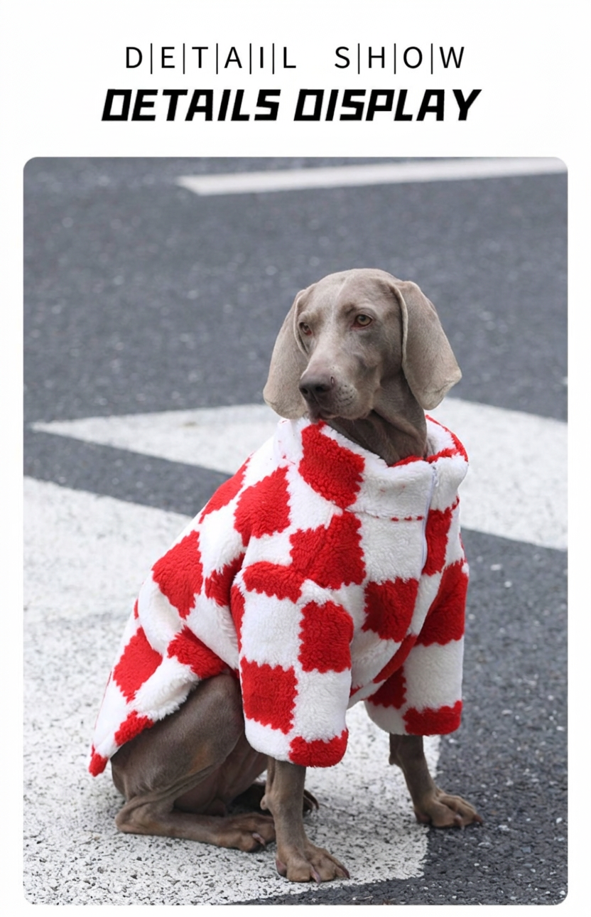 STAYPAW Winter Sherpa Padded Dog Coat Festive Warm Fleece Jacket for Dogs - Detail 4