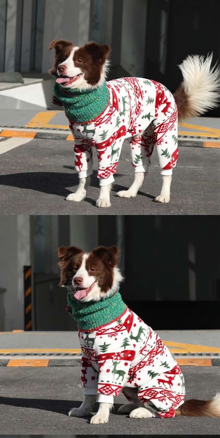 STAYPAW Winter Flannel Dog Pajamas Warm Fleece Loungewear for Small to Large Dogs - Detail 6