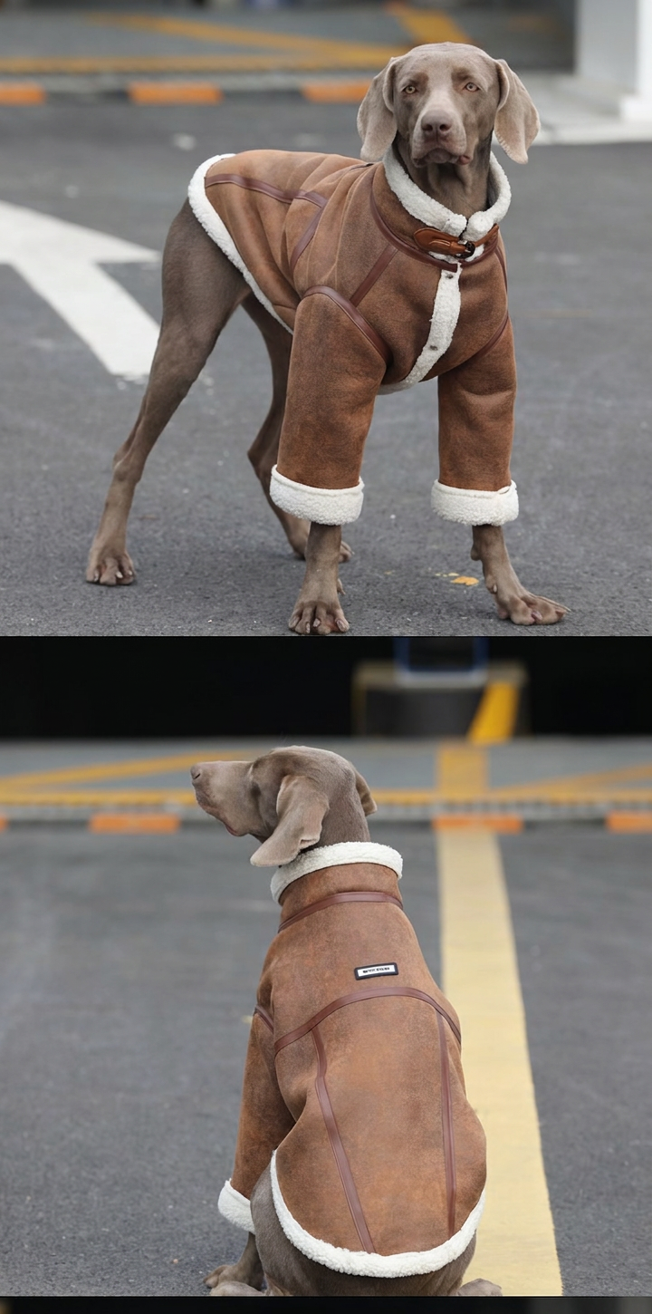 STAYPAW Warm Suede Dog Winter Jacket Padded Cold Weather Coat for All Breeds - Detail 2
