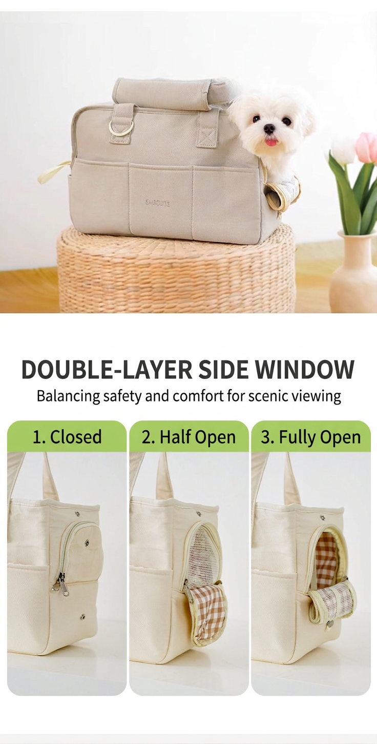 STAYPAW Canvas Pet Carrier Bag for Cats and Small Dogs, Portable Tote & Crossbody - Detail 2