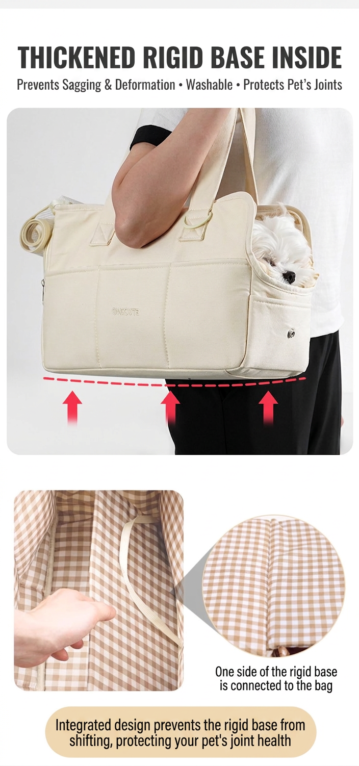 STAYPAW Canvas Pet Carrier Bag for Cats and Small Dogs, Portable Tote & Crossbody - Detail 4