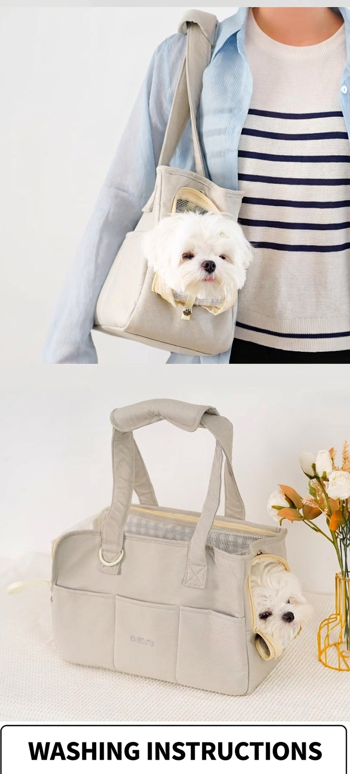 STAYPAW Canvas Pet Carrier Bag for Cats and Small Dogs, Portable Tote & Crossbody - Detail 8