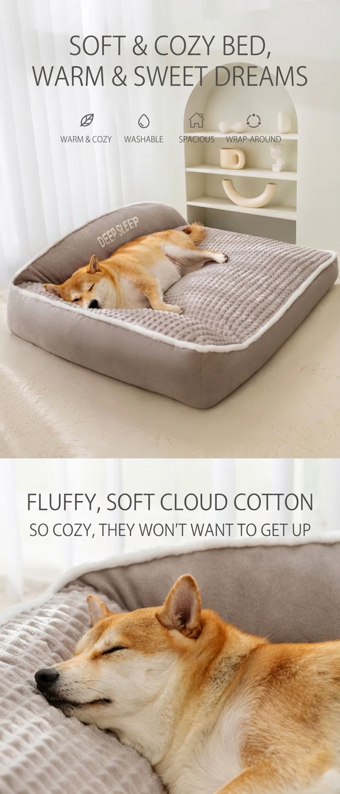 STAYPAW Orthopedic Bolster Dog Sofa Bed, Removable Washable Cover, Medium to 3XL - Detail 1
