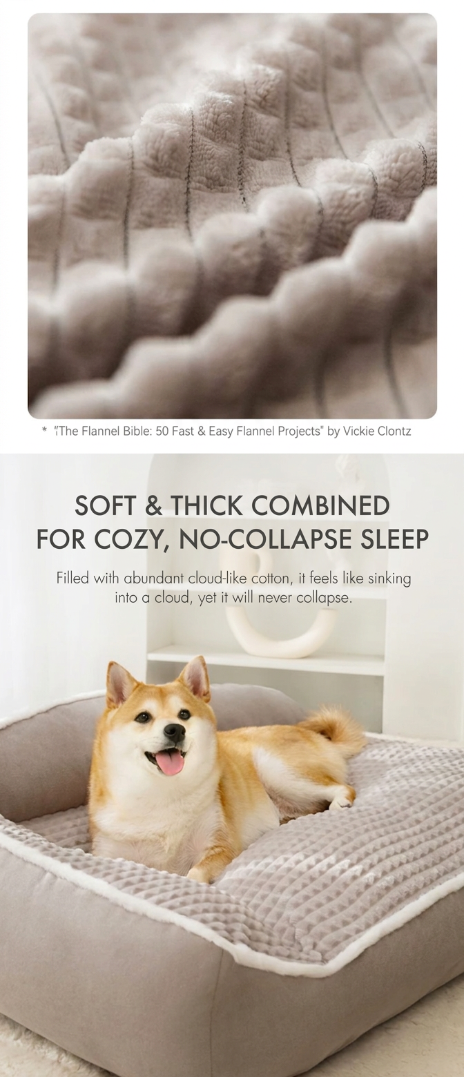 STAYPAW Orthopedic Bolster Dog Sofa Bed, Removable Washable Cover, Medium to 3XL - Detail 3