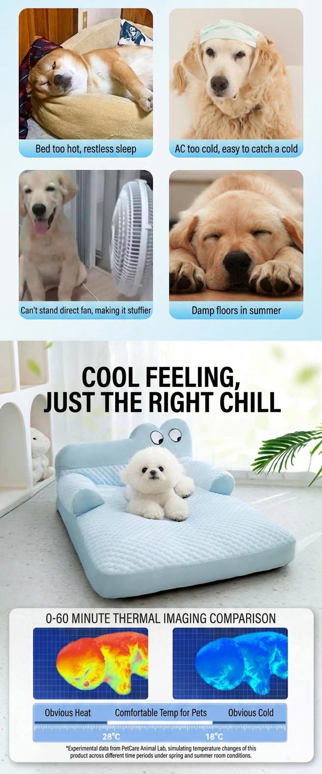 STAYPAW All-Season Orthopedic Pet Sofa Bed, Breathable Cooling Dog Lounge - Detail 2