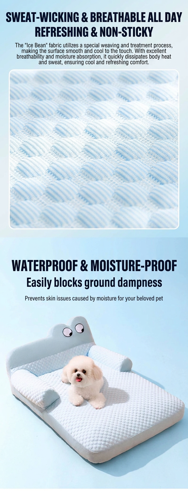 STAYPAW All-Season Orthopedic Pet Sofa Bed, Breathable Cooling Dog Lounge - Detail 6